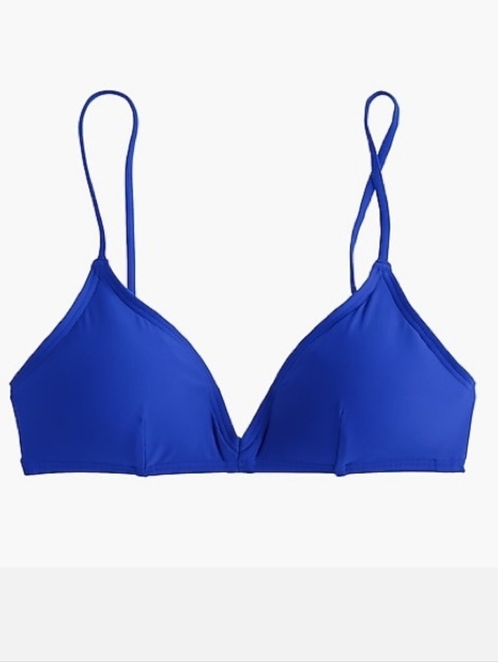Nwt J.Crew French‎ bikini top in bistro blue 2X Solid Adjustable Staps